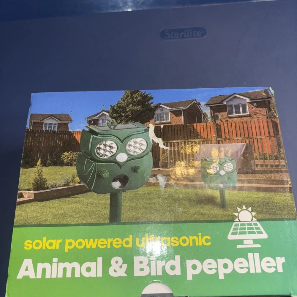3-Pack Solar Powered Ultrasonic Animal & Bird Repeller